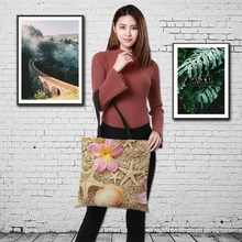 Краудейл двухсторонняя Морская звезда морская Наплечная Сумка женская большая сумка модная женская сумка для покупок Льняная сумка