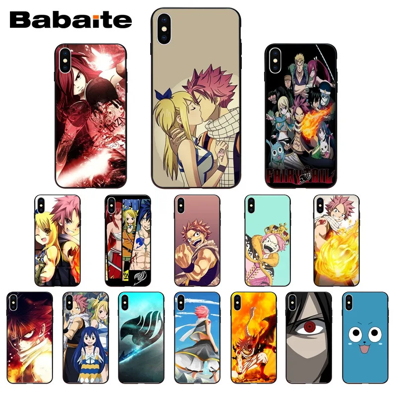 

cartoon Manga Fairy Tail Custom Photo Soft Phone cover Case for iphone X XS MAX 8 7plus 5S SE 6s XR Cover Babaite