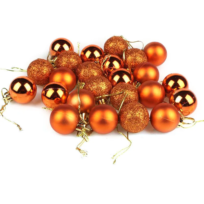 24Pcs/Lot Christmas Tree Ball Baubles Xmas Party Wedding Hanging Ornament Christmas Decoration Supplies 10 Colors