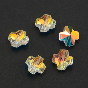 

Best quality 14mm straight hole charms glass cross pendant crystal cross beads rhinestones for Earring making DIY 28pcs
