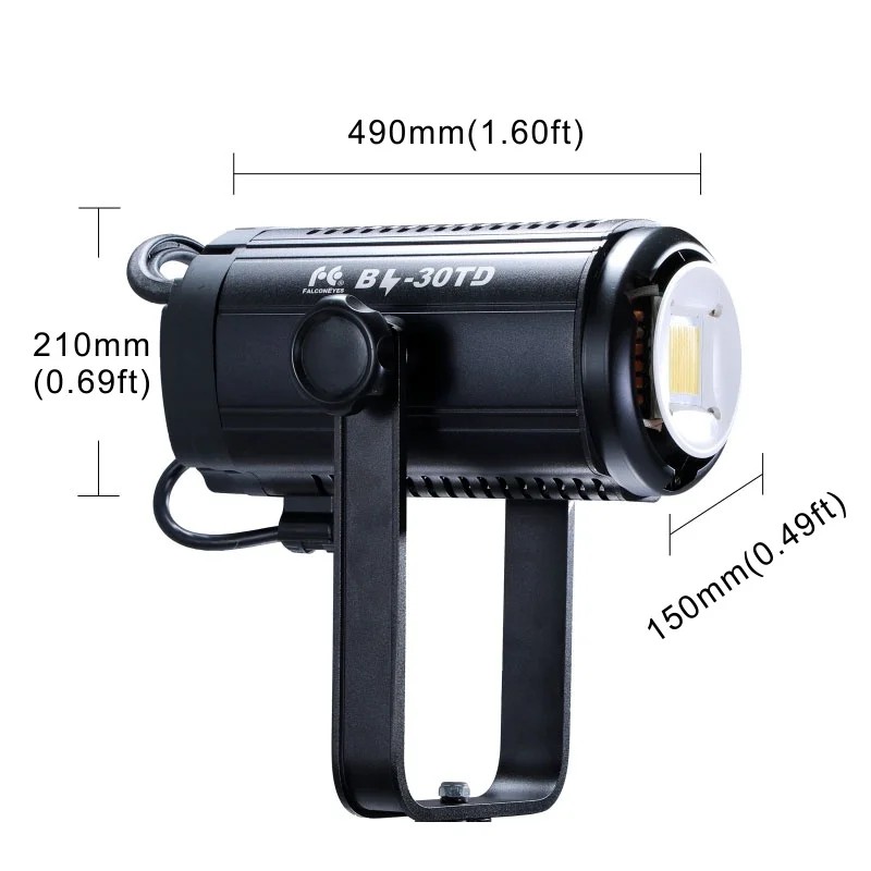 ALUMOTECH Fresnel Dimming 120W Bi-color LED Spotlight With V-lock Mount Falcon Eyes LED Studio Video Fill Light 300W Bi-farge 3000K-8000K B&aelig;rbar For Film  Film  Intervju Fotografering Belysning BL-30TD Nanguang Yongnuo CY Neero FOSOTO