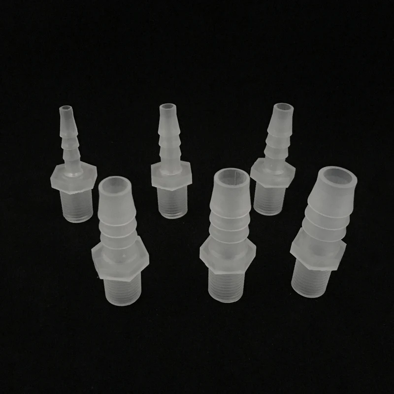 

4pcs 1/4" Thread To 4.8mm-12mm Garden Watering Plastic Straight Connectors Hose Fitting Adapters