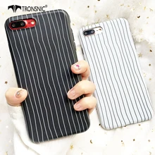 Tronsnic Stripe Phone Case For iPhone 7 7 Plus White Black Cute Soft Case For iphone 8 8 Plus Silicon Mobile Back Cover Bag Capa