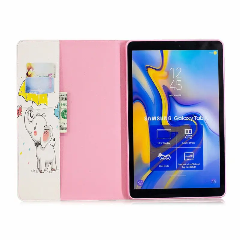 Откидная Сова Сумка-медведь для Samsung Galaxy Tab A A2 10," T590 T595 T597 SM-T595 Smart Cover Funda Tablet Sleep Wake Stand Shell