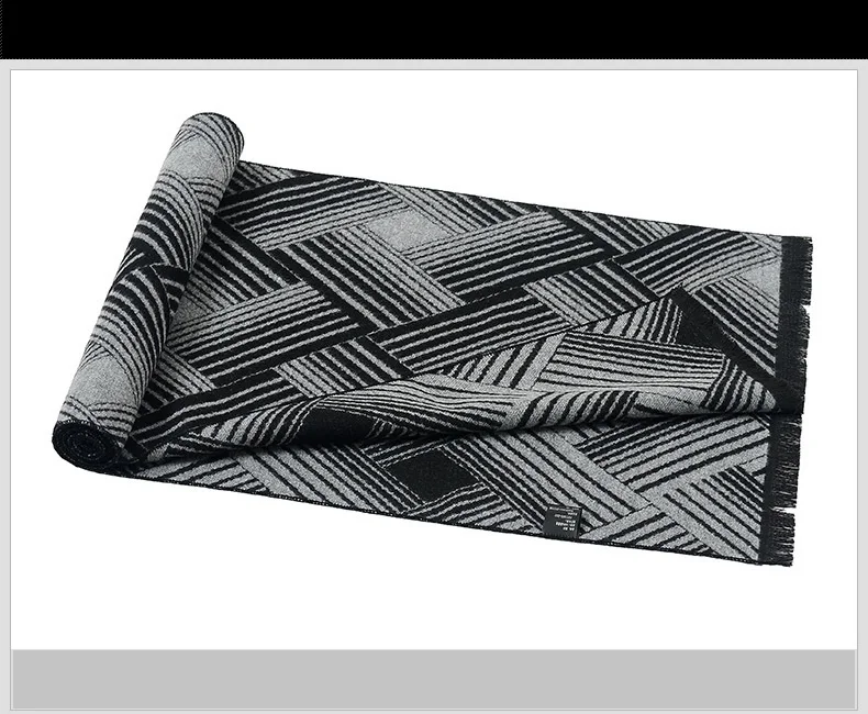 Visrover Для Мужчин's scarvesgeometric Проверено шаблон Для мужчин Популярные Простой Бизнес Зима утолщенной теплый воротник шарф - Цвет: VLR02-1