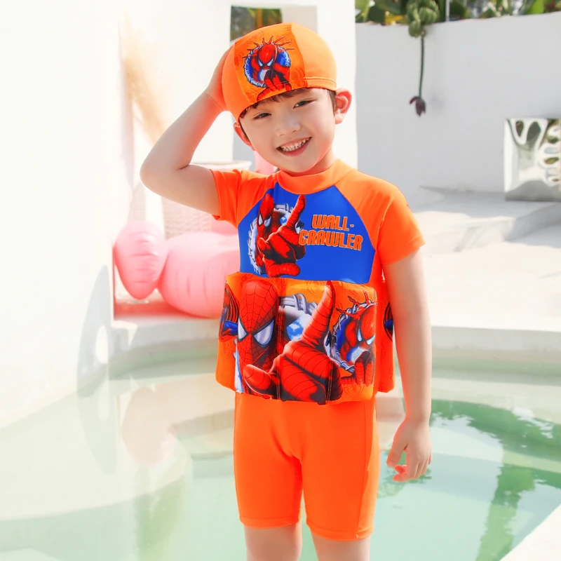 

Extrayou Child Swimsuit Baby Boys One-Pieces Float Buoyancy Swimwear Detachable Bathing Suit Protective Safe Learning Swimwear