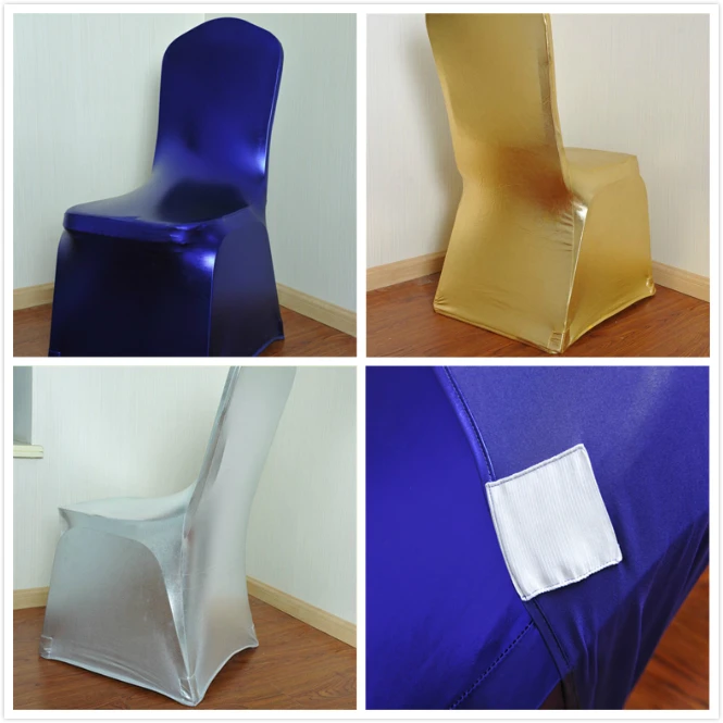 1 piece Glossy Golden Wedding Party Spandex Chair Cover