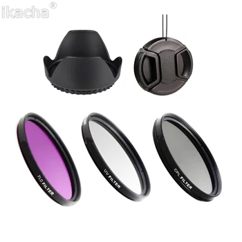 

49mm UV CPL FLD Lens Filter Kit+Lens Cap+Flower Lens Hood For Panasonic DMC GF3 G3 14-42mm FZ100 FZ40 FZ45 Camera Lens