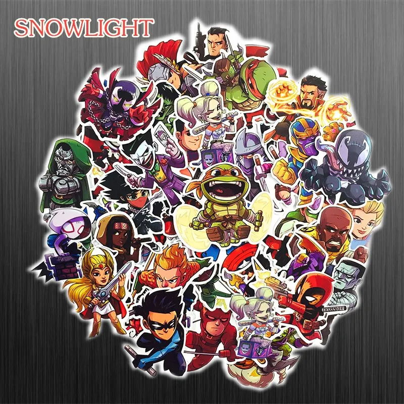 50Pcs/Lot Cartoon Cute Super Hero Avengers Stickers MARVEL Graffiti Decals Bomb Sticker Pack For Kids  Skateboard Luggage Laptop