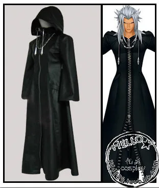 

Kingdom Hearts Cosplay Roxas Cosplay Costume Faux Leather Cloak with chain