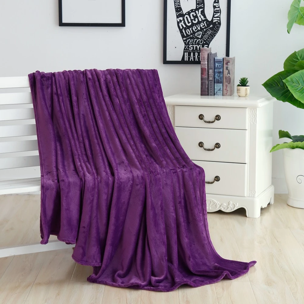 Beddowell Coral Fleece Blanket Solid Blue Polyester Plaid Bedsheet Beddowell Coral Fleece Blanket Solid Blue Polyester Plaid Bedsheet