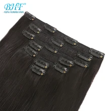 BHF Clip In Human Hair Extensions 100G 140G 160G 200G Machine Made Remy 100% European Straight Natural Hair Clip ins