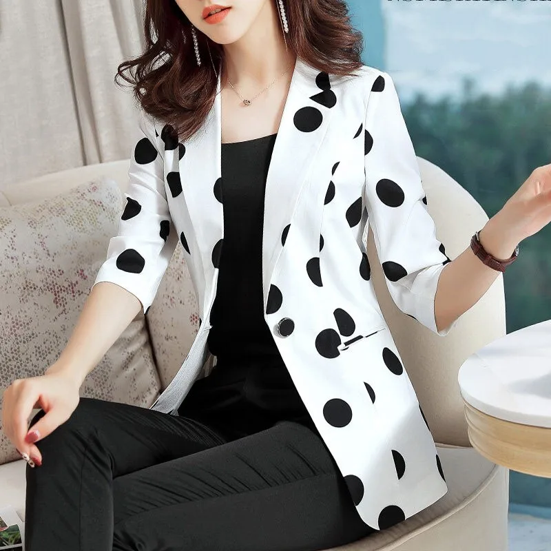 office Ladies Plaid Blazer Long Sleeve Loose Houndstooth Suit Coat Jacket Women Blazers Female 2019 Office | Женская одежда