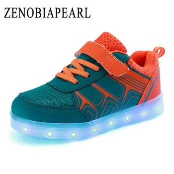 

Kids Luminous Sneakers USB Charge Led Children Shoes Wing Light Up Shoes Spring Glowing Sneakers For Boys And Girls Casual