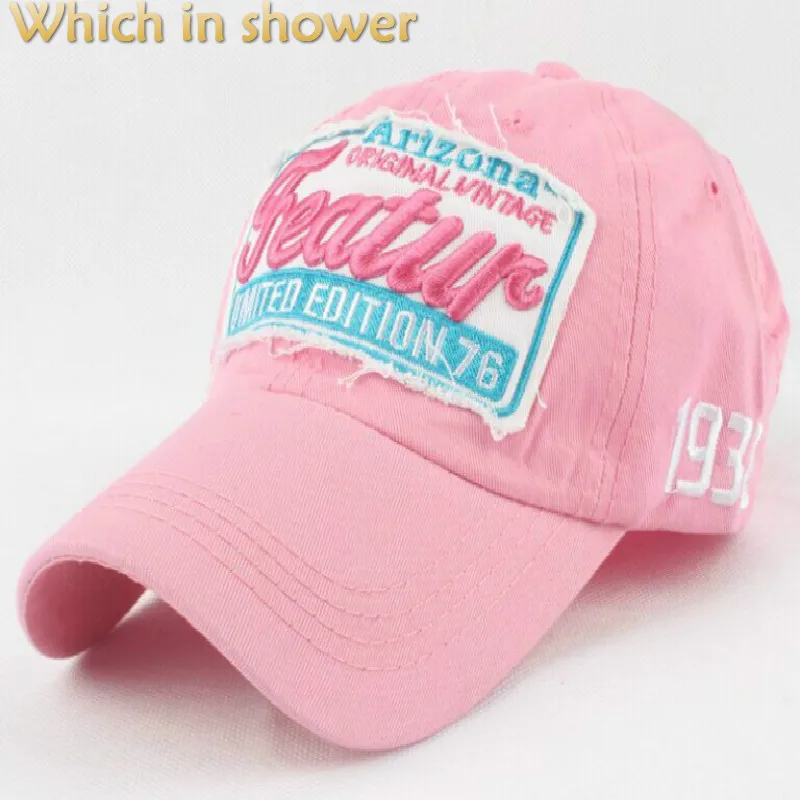 

[Which in shower] Washed Old Vintage Spring Summer Baseball Cap Retro Snapback Pink Women Hat Men Casual Trucker Bone Casquette
