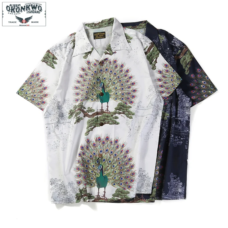 Летняя новая гавайская рубашка Aloha Мужская Праздничная с коротким рукавом модная