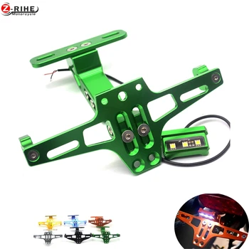 

Motorbike Adjustable Angle Aluminum License Number Plate Holder Bracket For KAWASAKI NINJA 250R/300 ZZR 400 versys 650/1000 KX45