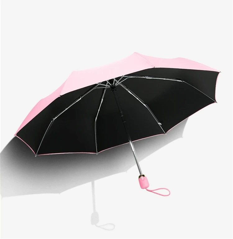 Women Rain Automatic Umbrella Durable Anti-UV Waterproof Quality Men Umbrellas Three Folding Female Parasol RG076