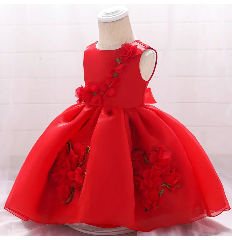 Платье для малышей 3, 6, 9, 12, 18, 24 месяцев, красное, Белое Бальное платье принцессы, милый костюм для малышей летние платья для маленьких девочек B6A2BA