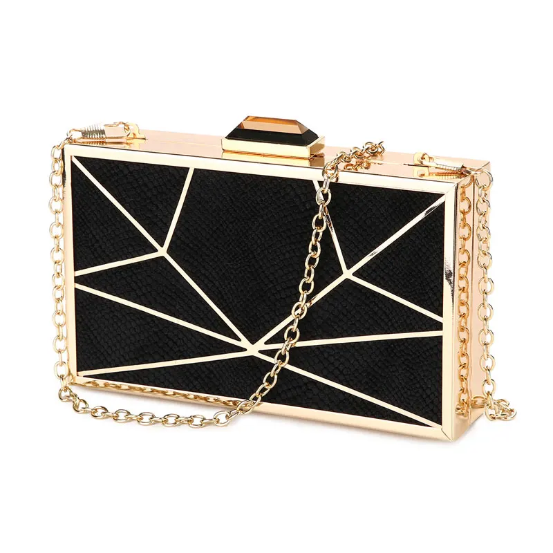 Women Shoulder Bags Geometric Totes Chains Strap Handbags Party Purse Clutch Bag