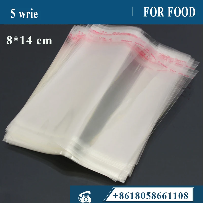 8*14 см Ясно Resealable Целлофан/БОПП/Poly Сумки Прозрачные Мешок Opp Упаковка