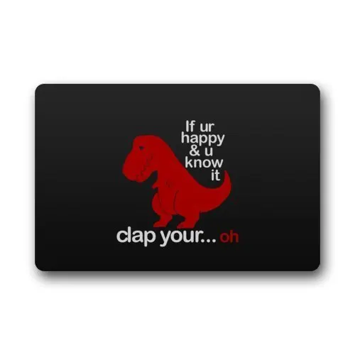 

CHARMHOME Funny Sad Red Dinosaur With Funny Quotes Non-slip Doormat Floor Mat Doormat Rug Indoor/Outdoor/Front Door/Bedroom Mats