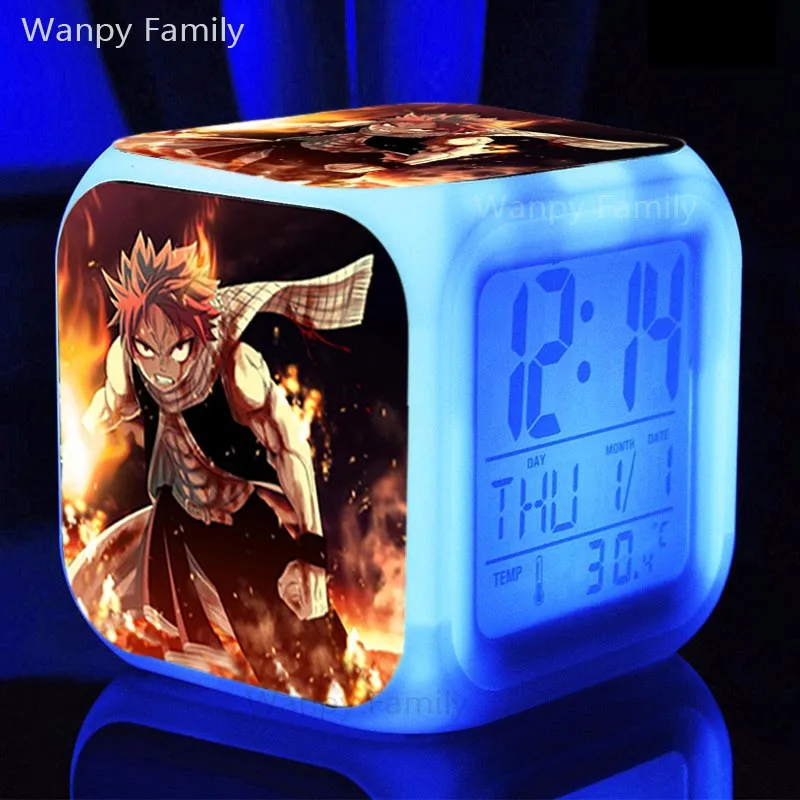 

[Wanpy Family] Japanese anime Fairy Tail Alarm Clock For Children's room Bedside Desktop Color Changing Digital Alarm Clock