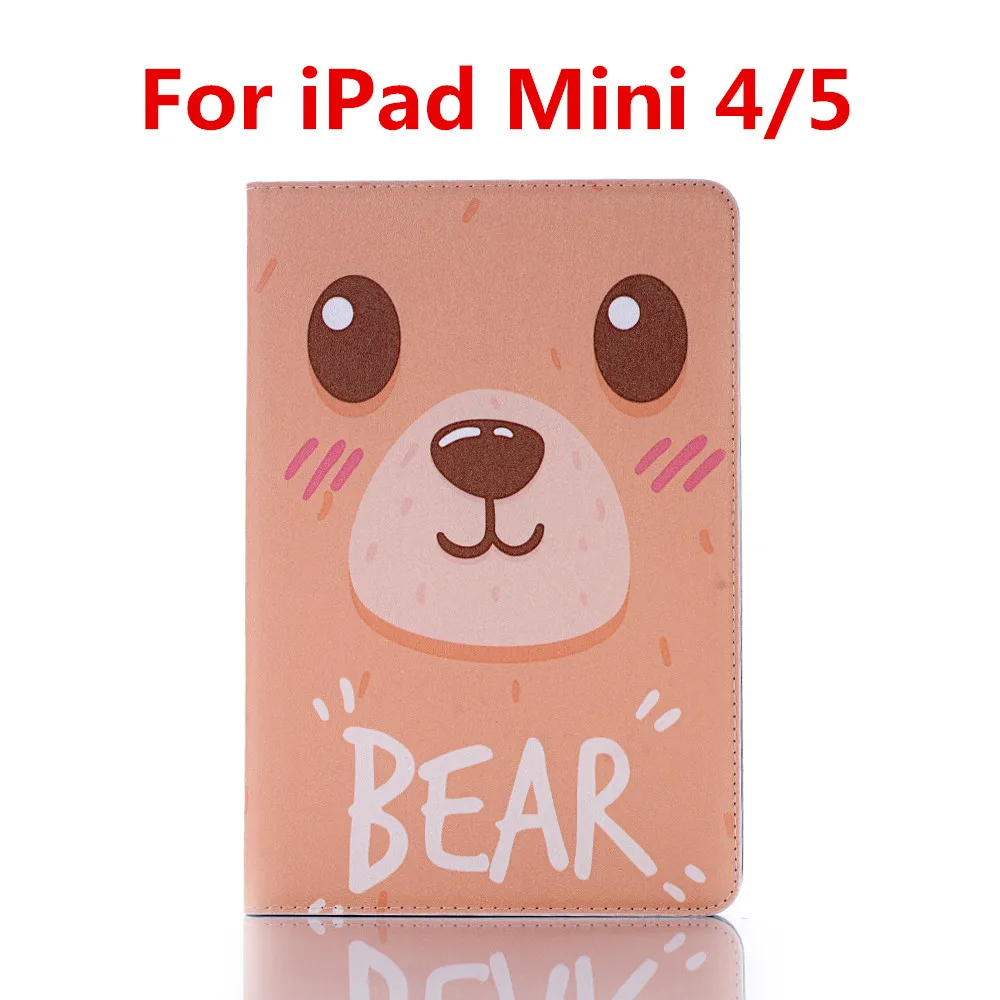 Чехол из искусственной кожи с рисунком для iPad Mini 5 2019 Ультратонкий Мягкий