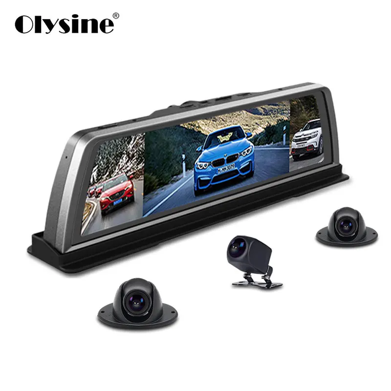 Olysine 360 Panoramic 4 Channel Car DVR ADAS WIFI GPS Dash Cam 10\ Touch Android Navigation Dashbord Camera Drive Video Recorder