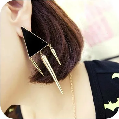 FREE SHIPPING MIN.ORDER IS $12 (mix order in the fashion jewellery group only)New Exaggerate Triangle Rivet Alloy Stud Earring | Украшения