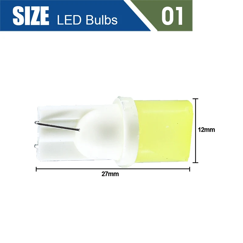 Hlxg 2 шт. T10 COB W5W 168 LED белый интерьер автомобиля клиновидный дверной инструмент