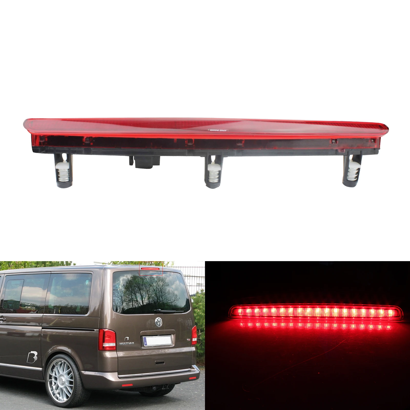 Светодиодный стоп сигнал ANGRONG Красный светильник для VW Transporter T5 Multivan