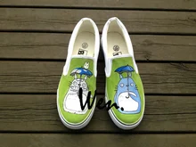 Wen Anime Hand Painted Shoes Design Custom My Neighbor Totoro Men Women’s Slip On Canvas Shoes Christmas Birthday Gifts