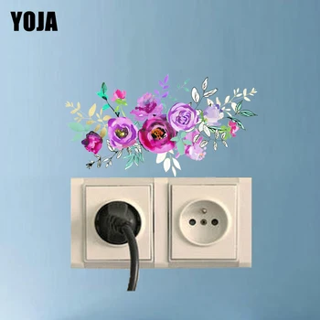 

YOJA Home Decorative Artistical Colorful Flowers Plant Fashion Design Switch Sticker Wall Decal PVC 13SS0068