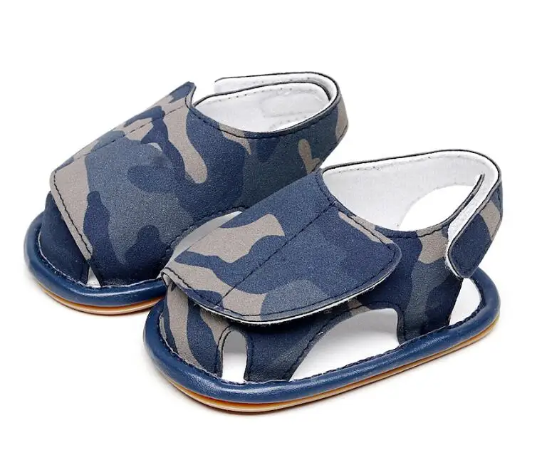 HONGTEYA New style Camouflage blue baby sandals first walker girls and