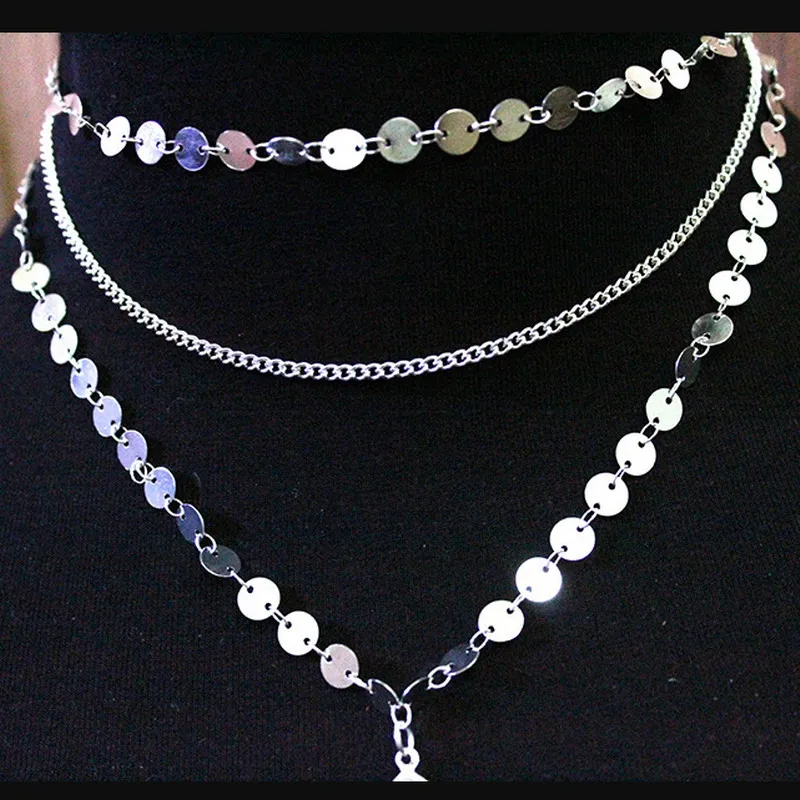 Модные ювелирные изделия Многослойная цепь ожерелье женское s подвески кисточка