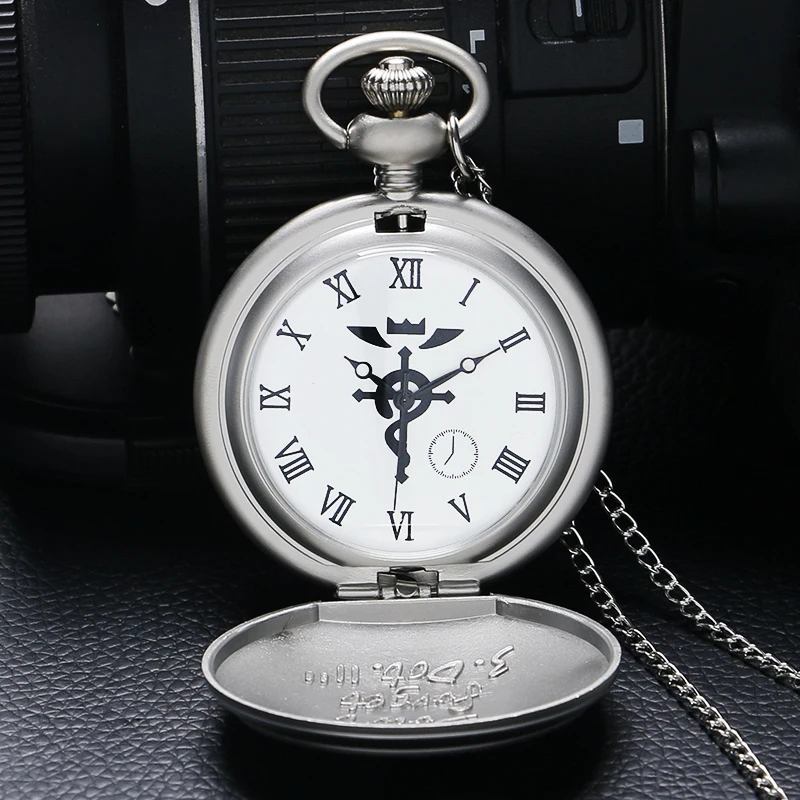 

Hot Selling Full Metal Alchemist Pocket Watch Vintage Steampunk Necklace Pendant Quartz Clock Gifts for Men Women Children
