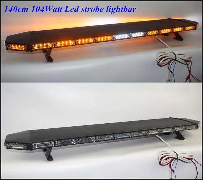 High intensity 140cm DC12/24V 104W Led warning lightbar,police lightbar ambulance lightbar,emergency lightbar,15flash,waterproof