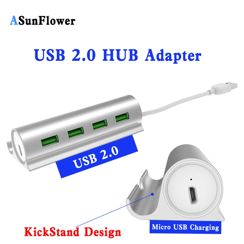

USB Type C HUB To 4 Port USB 2.0 High Speed HUB Adapter For Laptop With Micro USB Charging For MacBook Phone Holder For iPhone 7