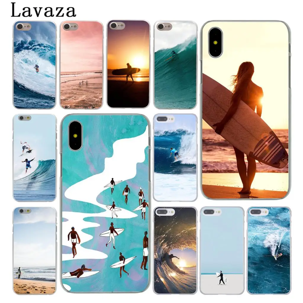 

Lavaza Sandy Beach Sea surf ocean spray Hard Case Shell for Apple iPhone 6 6s 7 8 Plus 4 4S 5 5S SE 5C for iPhone XS Max XR Case