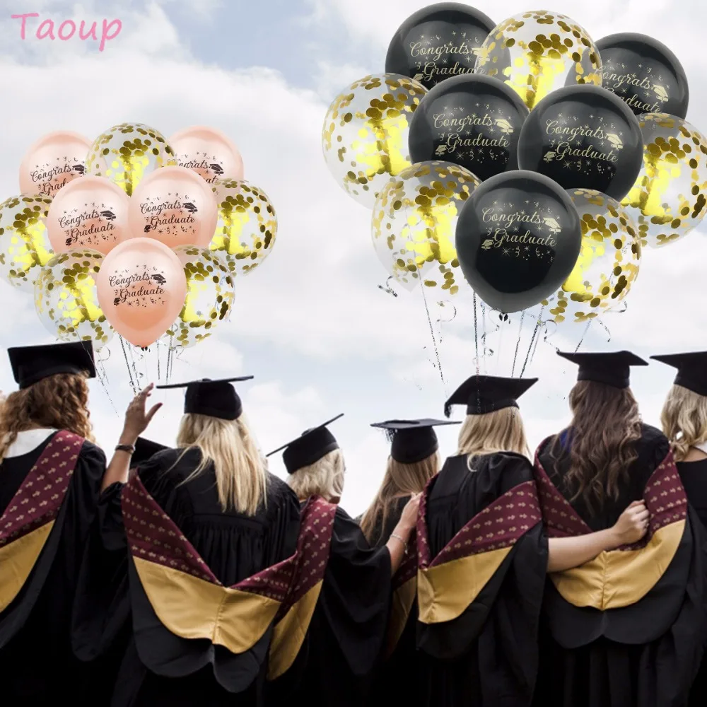 Taoup 10 штук золотого шампанского конфетти шары Выпускной 2019 фигурки Свадебные