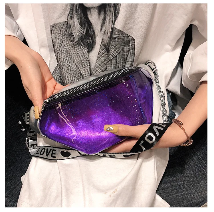 Casual Transparent PVC Fanny Pack Waist Bag Women Fanny Pack for Ladies Lovely Waist Bag