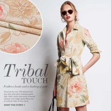 Ткань для пэчворка Tissus чистая тяжелая ткань с принтом ткань для платья шелк по потере 30 Momme утолщение