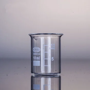 

10ml Glass Beaker 3.3 Borosilicate Glass Lab Glassware Low Form Clear And Thick Pack 5
