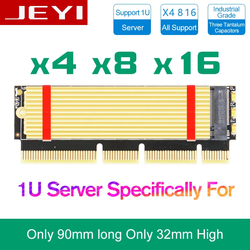 JEYI MX16-1U M.2 Накопитель SSD с протоколом NVME NGFF на PCI-E 3,0 M ключ Интерфейс карты X4 X8 X16 адаптер Поддержка PCI Express 2230-2280 m.2 полный Скорость