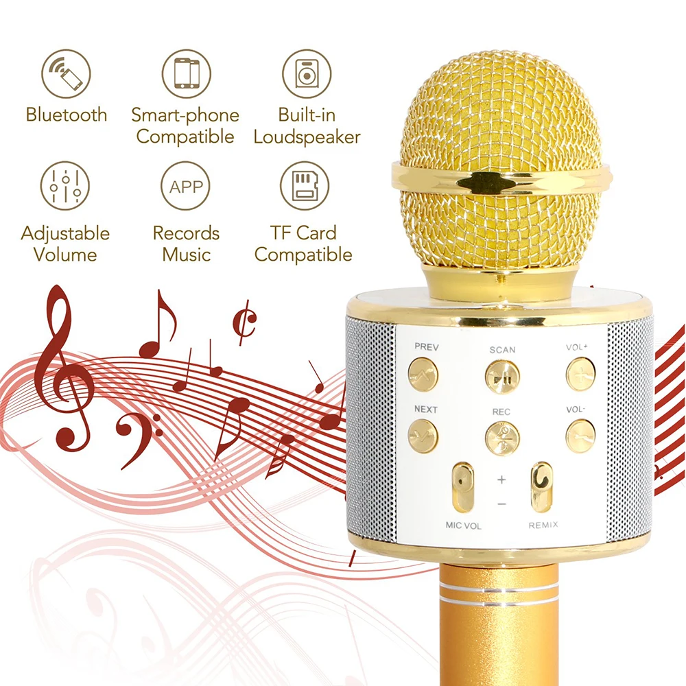 WS 858 беспроводной Bluetooth микрофон профессиональная Колонка для караоке Consender