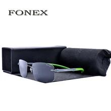 FONEX 2016 New Summer Style OK Good High Quality Rimless Sunglasses Titanium Women Brand Sesigner Polarized Sunglasses F8205
