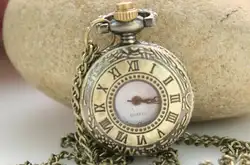 Винтаж моды кварца римские цифры полые современный часов кулон Цепочки и ожерелья карманные часы