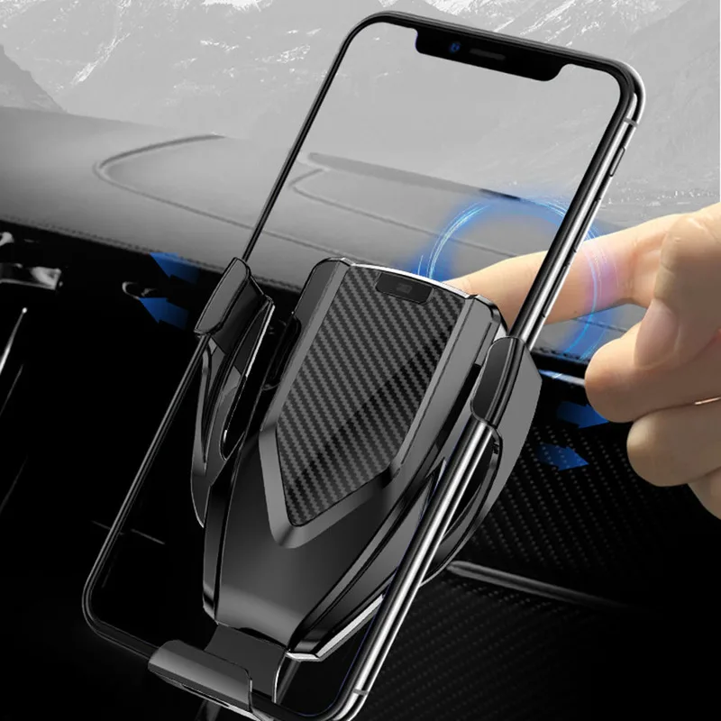 

Automatic Clamping Wireless Car Charger Air Vent Phone Holder 180 Degree Rotation Fast Wirless Charger For iPhone XS X 8 Samsung