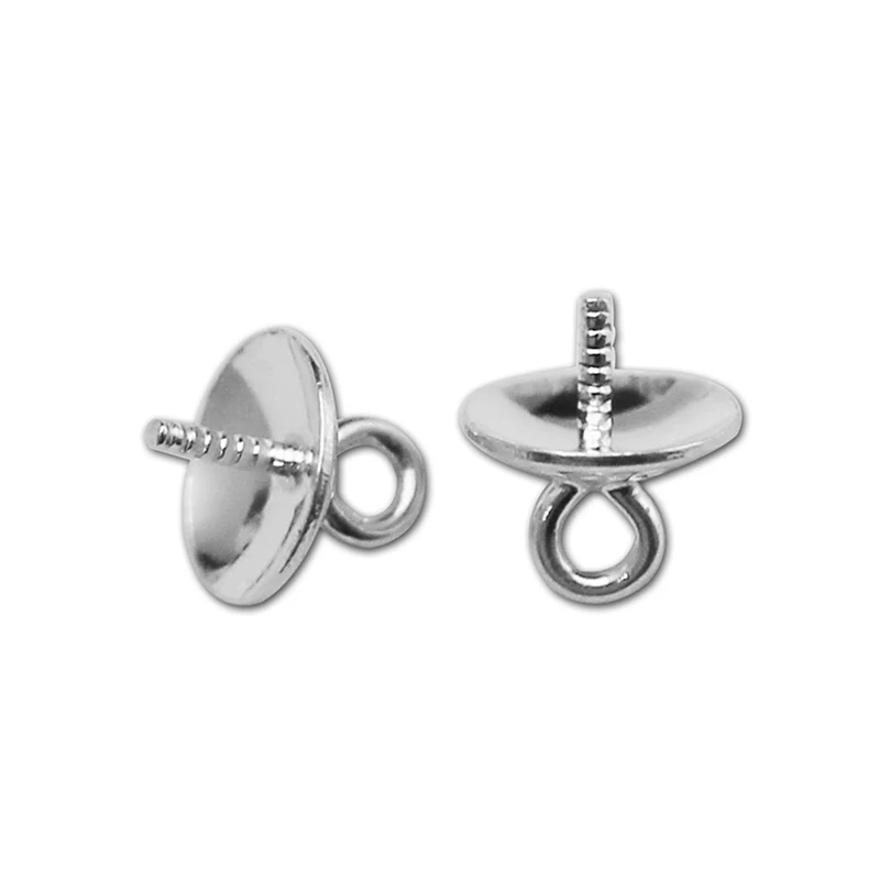 

Beadsnice 925 Sterling Silver Pendant Connector Bail for Eye Pins Half Drilled Pearl Jewelry Making Connector for Pendant 28796